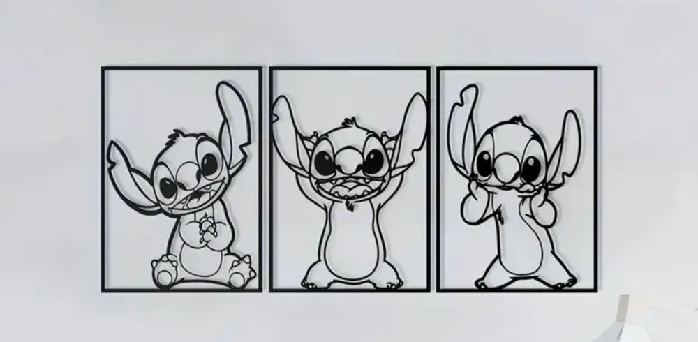 Stitch triple wall art