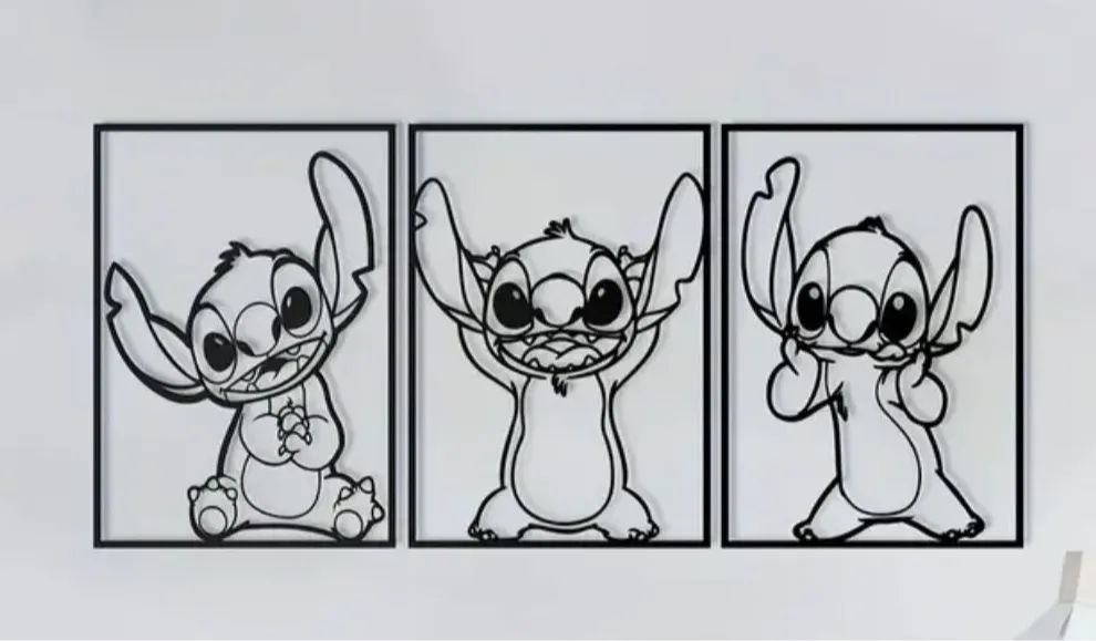 Stitch triple wall art