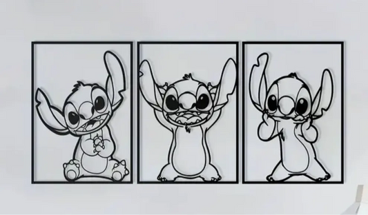 Stitch triple wall art