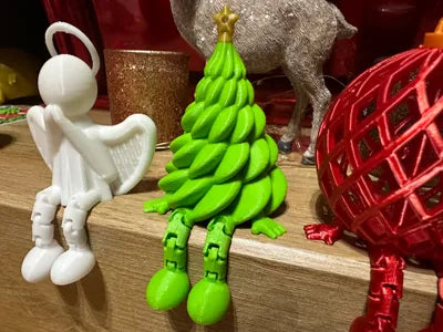 Christmas tree with ornament, hands, flexible legs