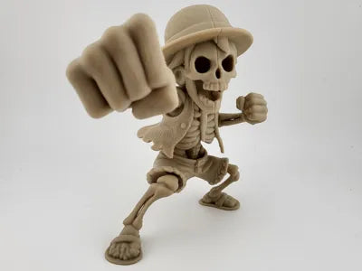 One Piece Luffy Skeleton Figure Punch Pose