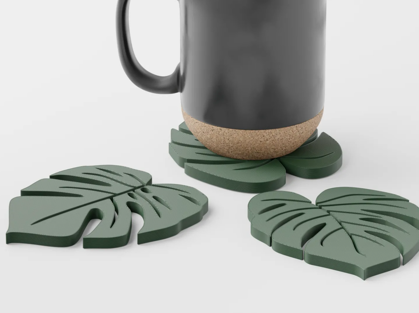 Monstera Leaf Coaster. Drinks Coasters 3PCS