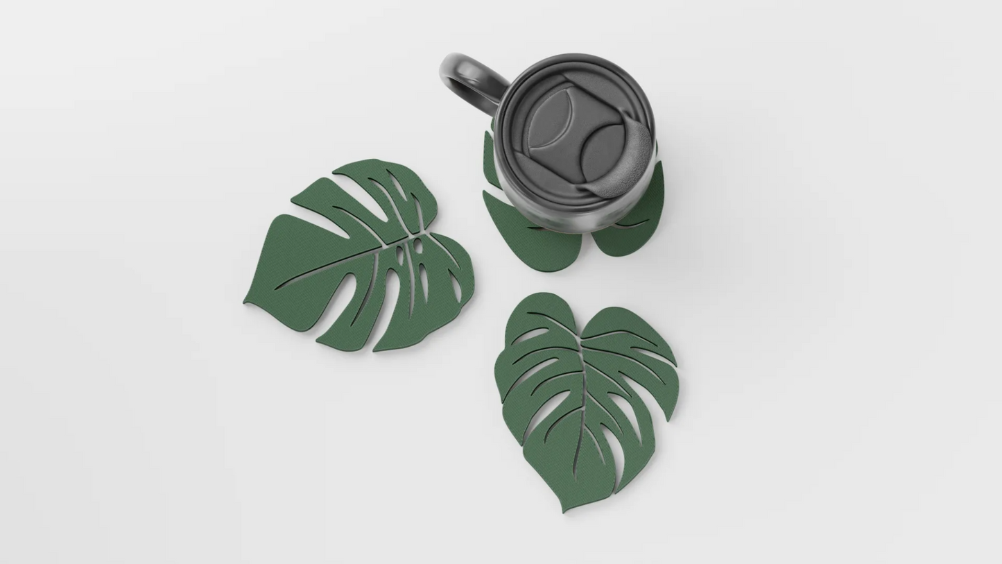 Monstera Leaf Coaster. Drinks Coasters 3PCS