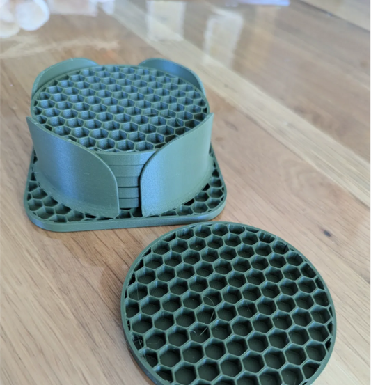 Honeycomb Coasters with holder 6PCS